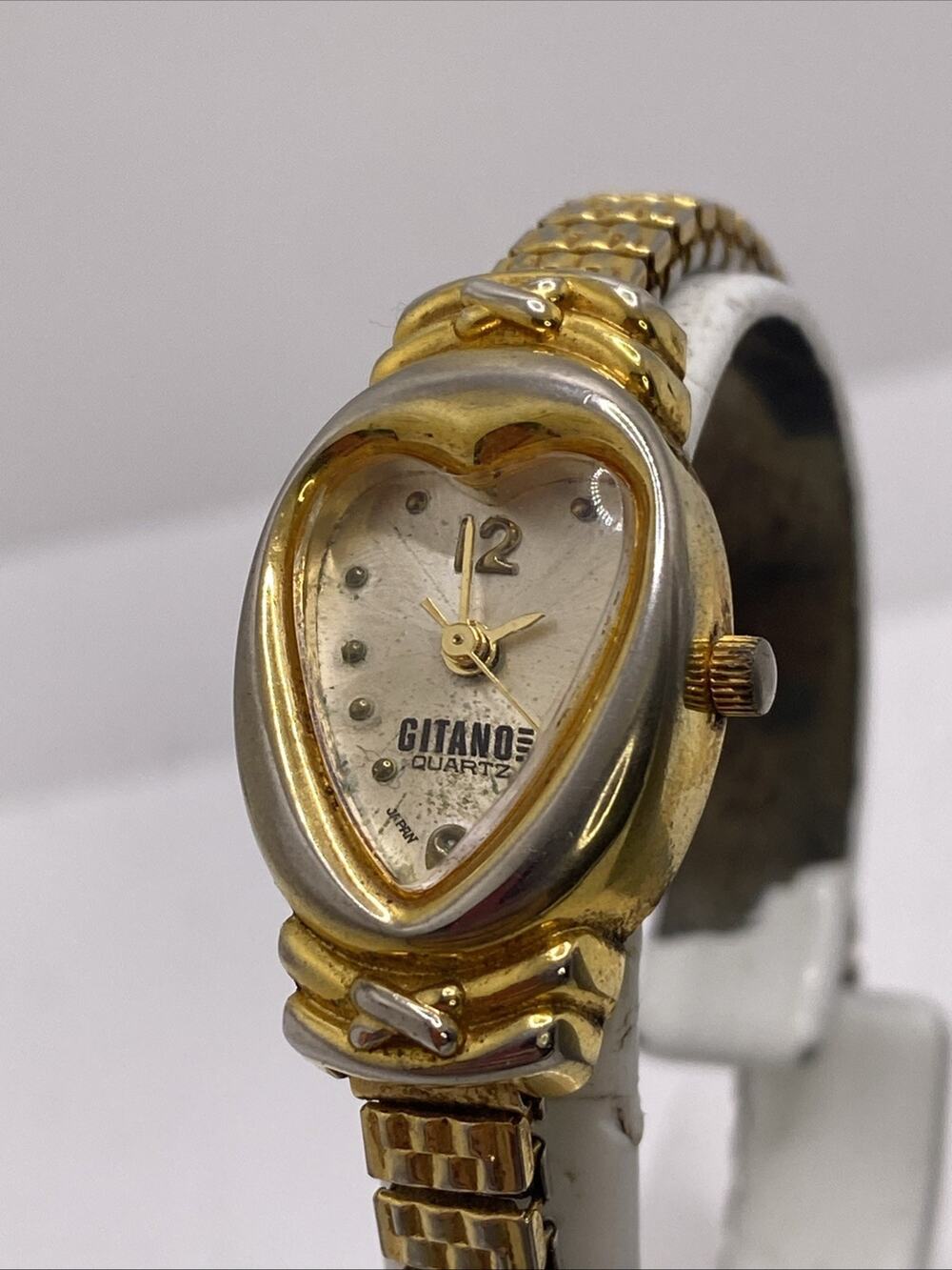 Vintage Gitano Womens Gold Heart Watch New Battery